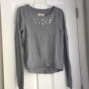 Jeweled Crew Neck Sweater
